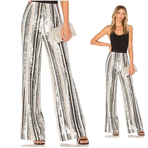 NBD X Revolve Sequins Saturday Love Stripe Pants Size XXS...